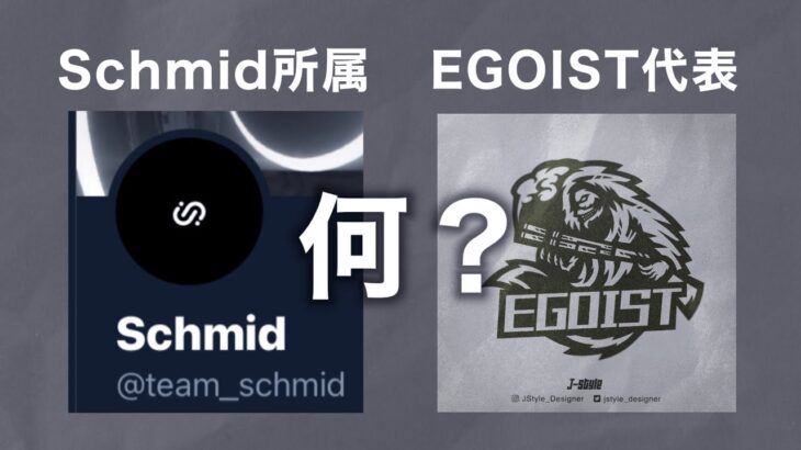 デザインチーム【Schmid】とe-Sportsチーム【EGOIST】