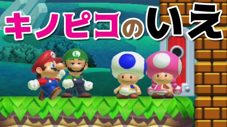 【ゲーム遊び】マリオメーカー2でキノピコの家ごっこ遊び マリメ【アナケナ&カルちゃん】Super Mario maker 2